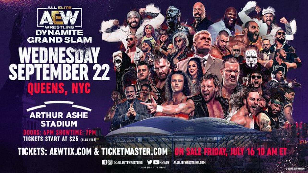AEW Dynamite: Grand Slam Tickets On Sale Now For Show In NYC On September 22