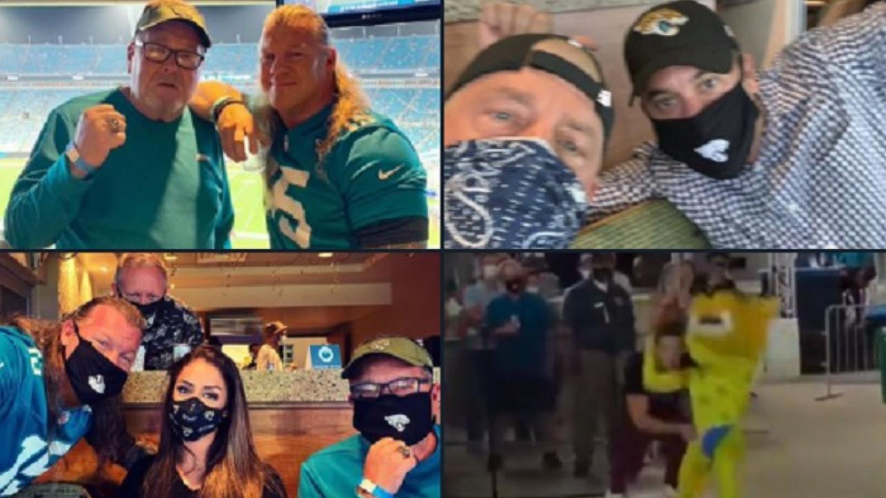 Jaguars Mascot RKO's Sammy Guevara In Pool (Video), Chris Jericho, Jim Ross & Others Shown At NFL Game (Photos)
