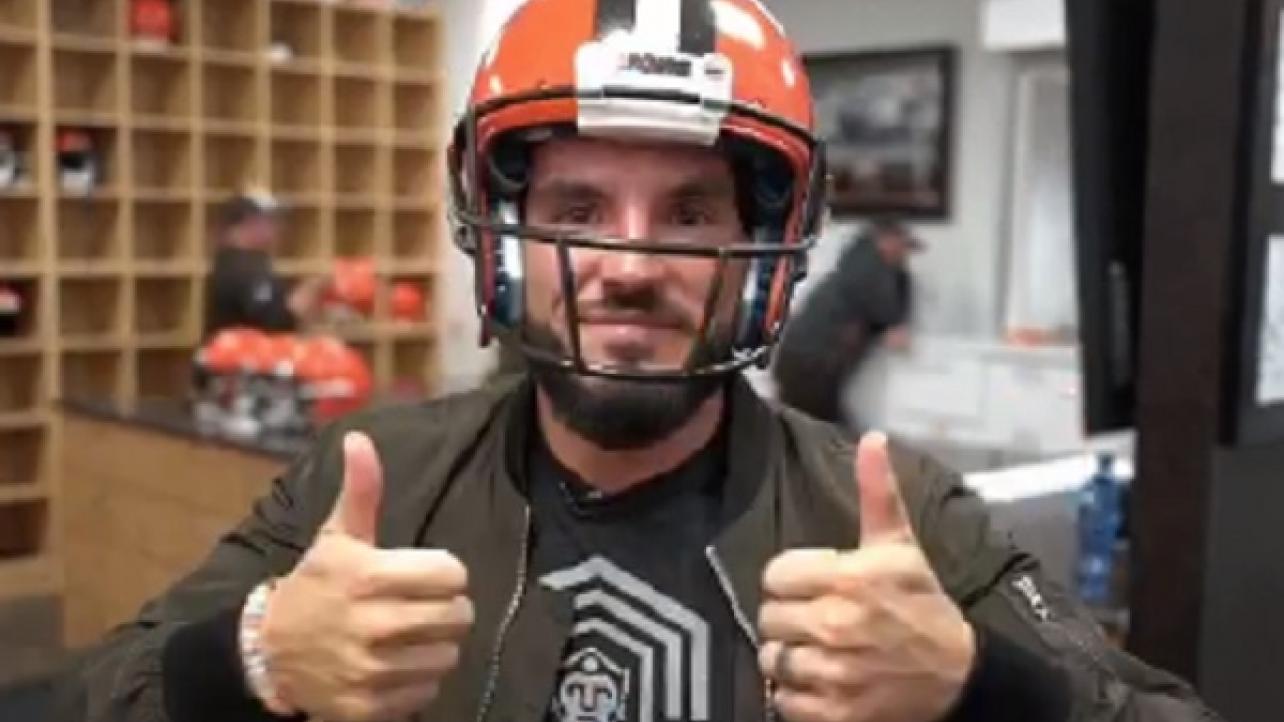 Johnny Gargano & Candice LeRae Attend Browns vs. Titans NFL Game Today (9/8/2019)