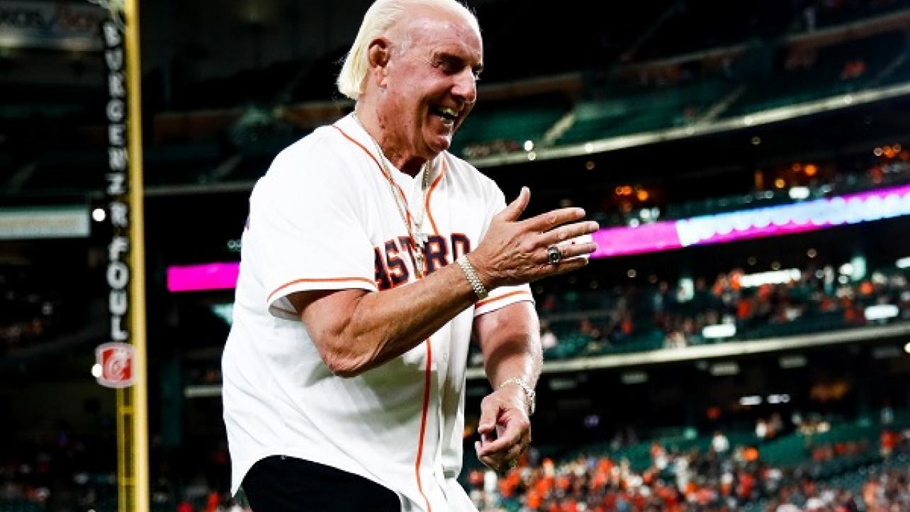 Ric Flair Throws Out First Pitch At Houston Astros vs. Detroit Tigers MLB Game (Video)