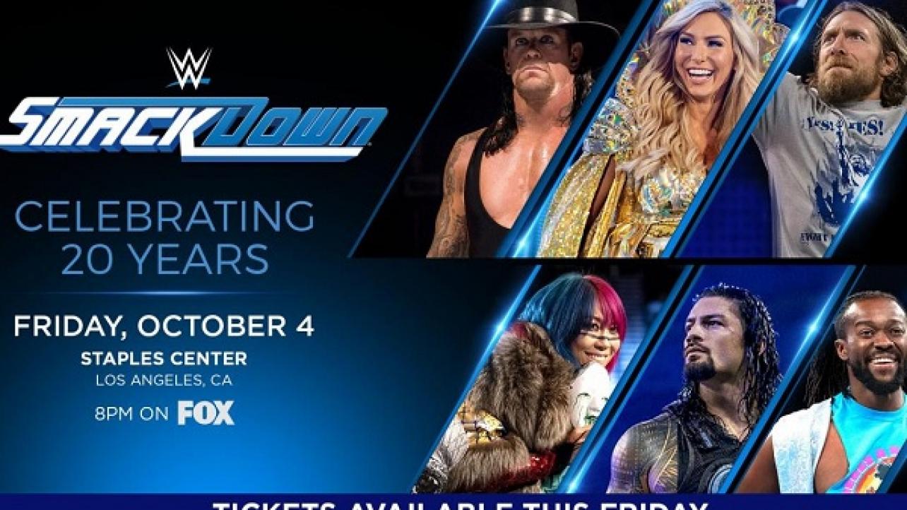 WWE SmackDown 20th Anniversary Scheduled For 10/4 At STAPLES Center In L.A.