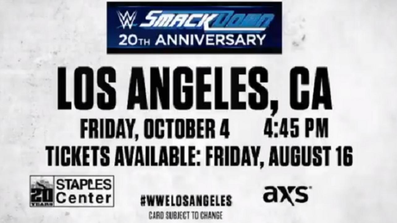 WWE Announces Another Big Name For SmackDown 20th Anniversary Special In October