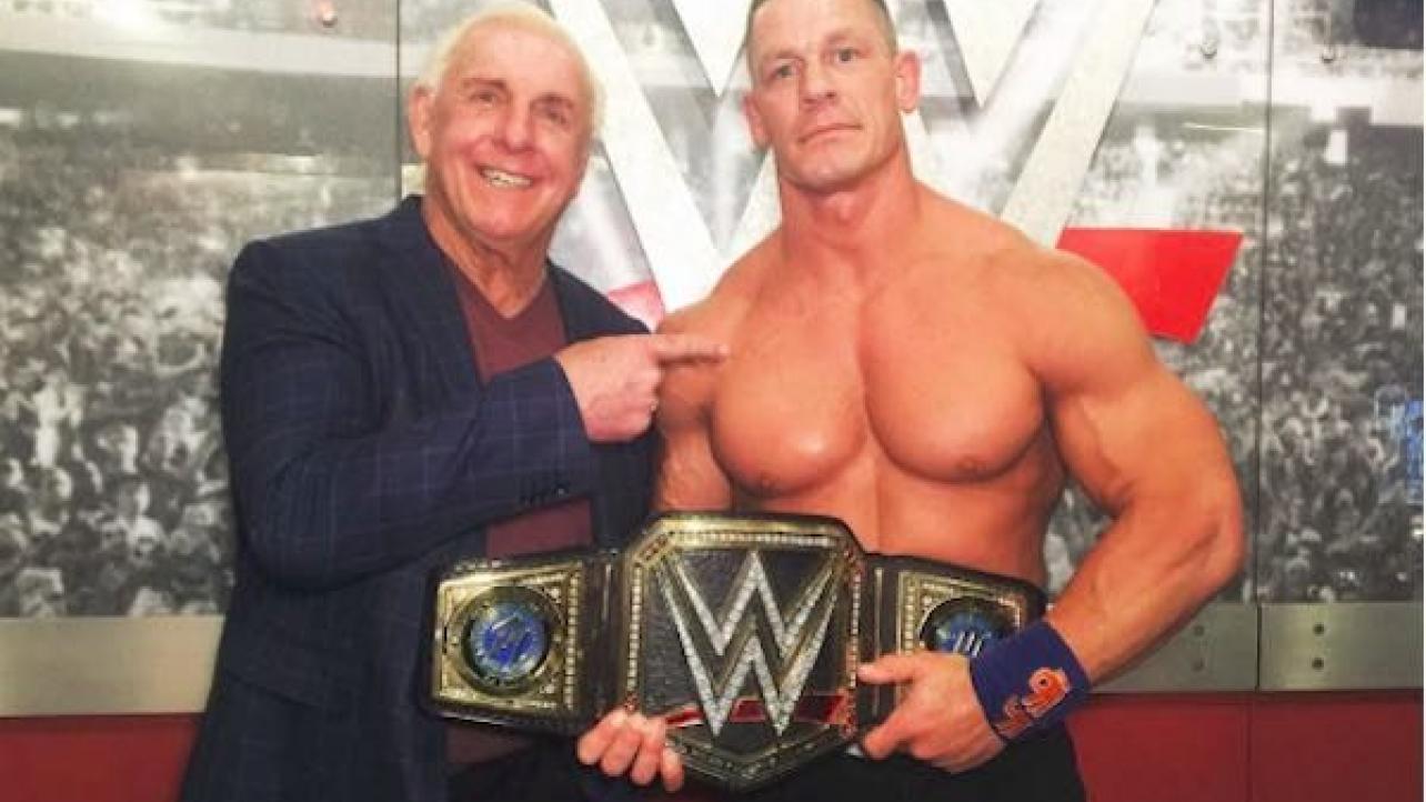 John Cena and Ric Flair after 2017 Royal Rumble PPV