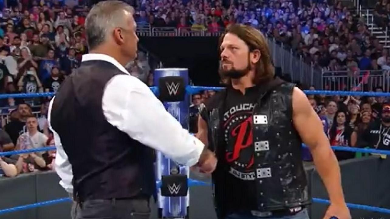 Shane McMahon and AJ Styles Shake Hands after WrestleMania 33 battle