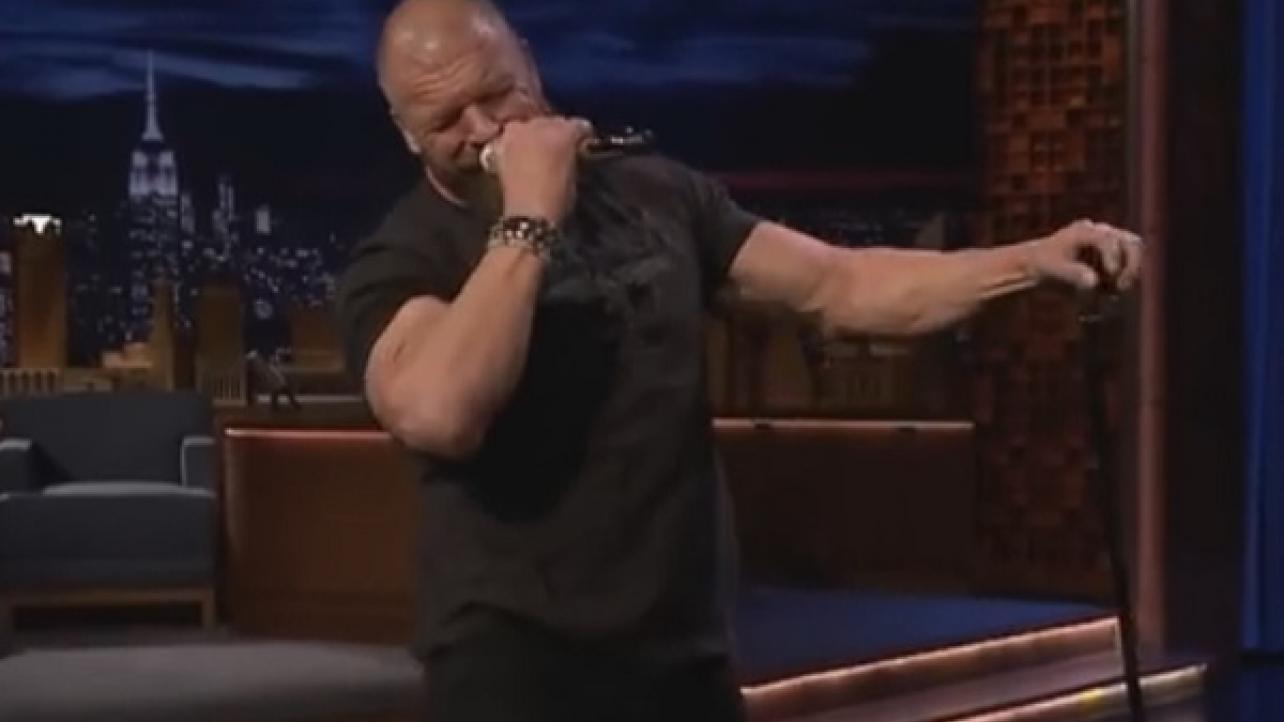 Video: Triple H & Stephanie McMahon Win "Lip Synch" Battle, Jimmy Fallon Added To RAW 25