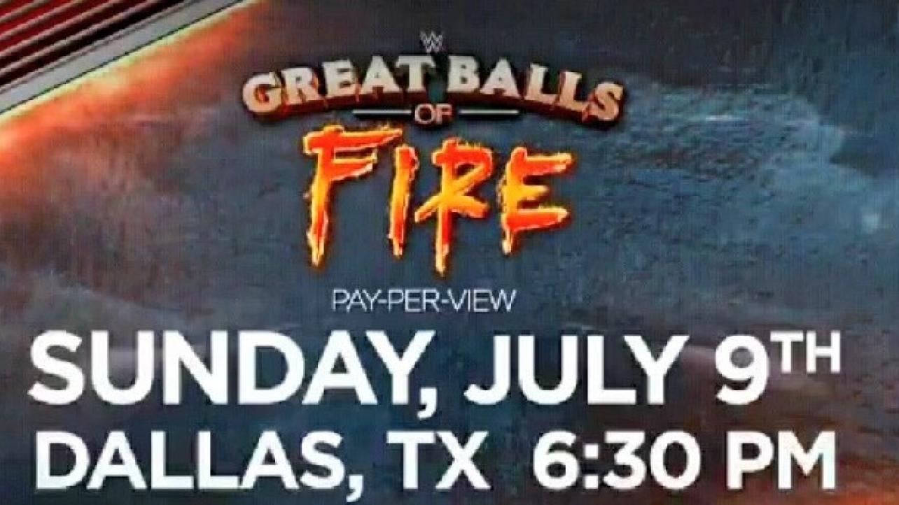 WWE Great Balls Of Fire on PPV live on Sunday