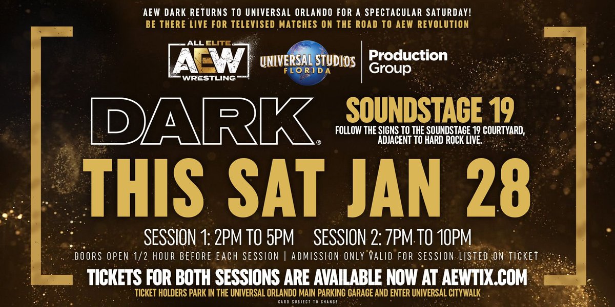 AEW Set To Hold Dark Tapings This Saturday At Universal Studios In Orlando