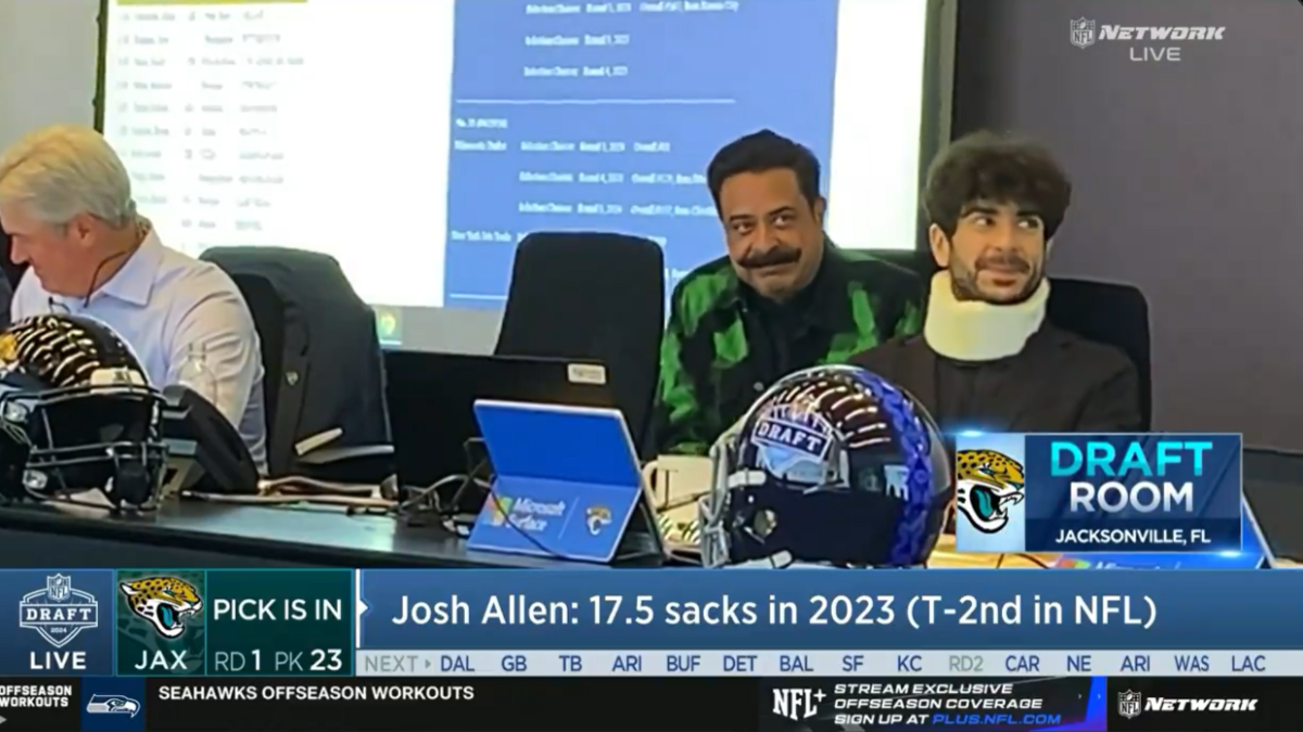 Tony Khan Neck Brace at NFL Draft